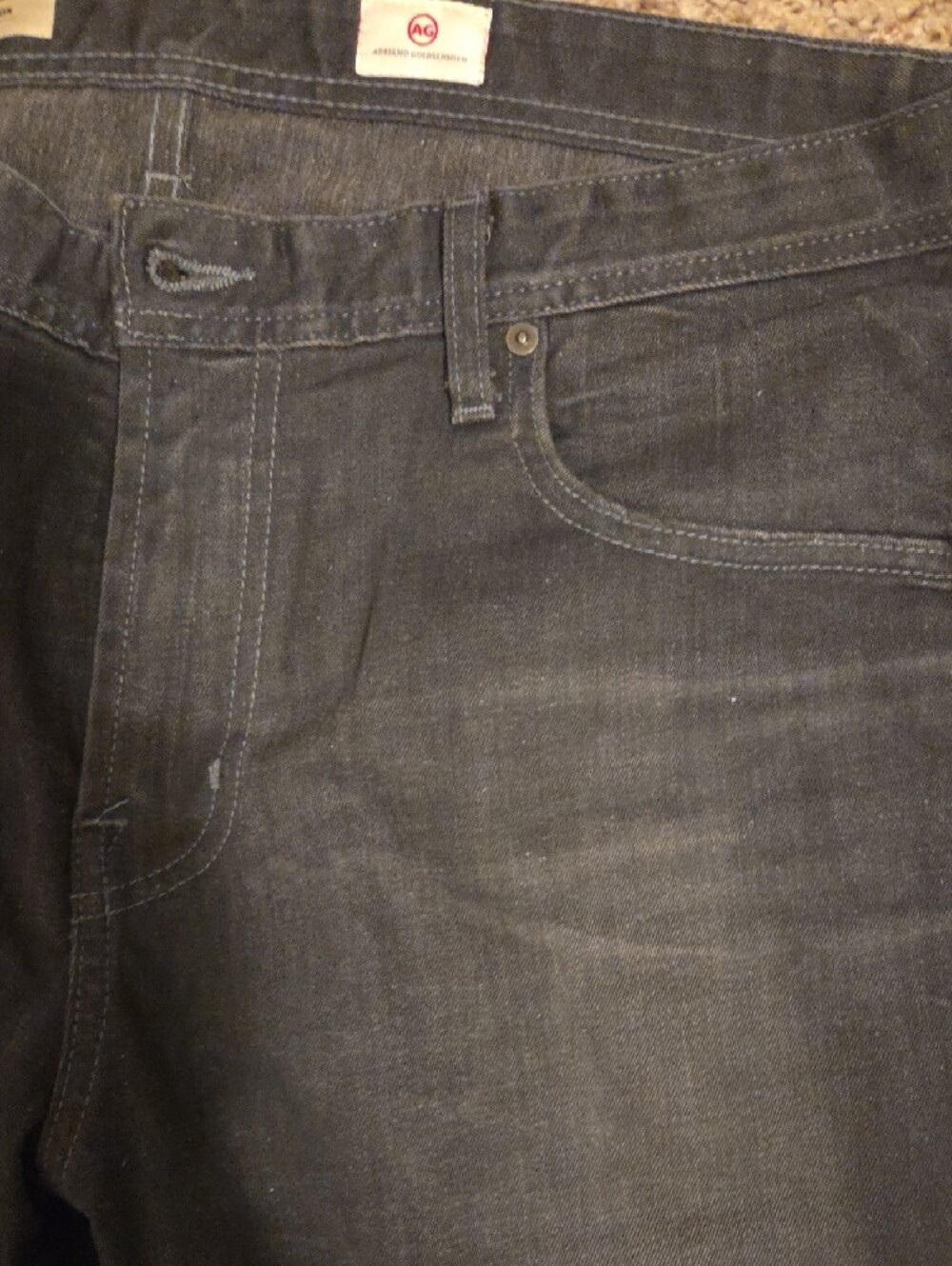 Ag Adriano Goldschmied Men’s Black Straight Jeans - Picture 4 of 6